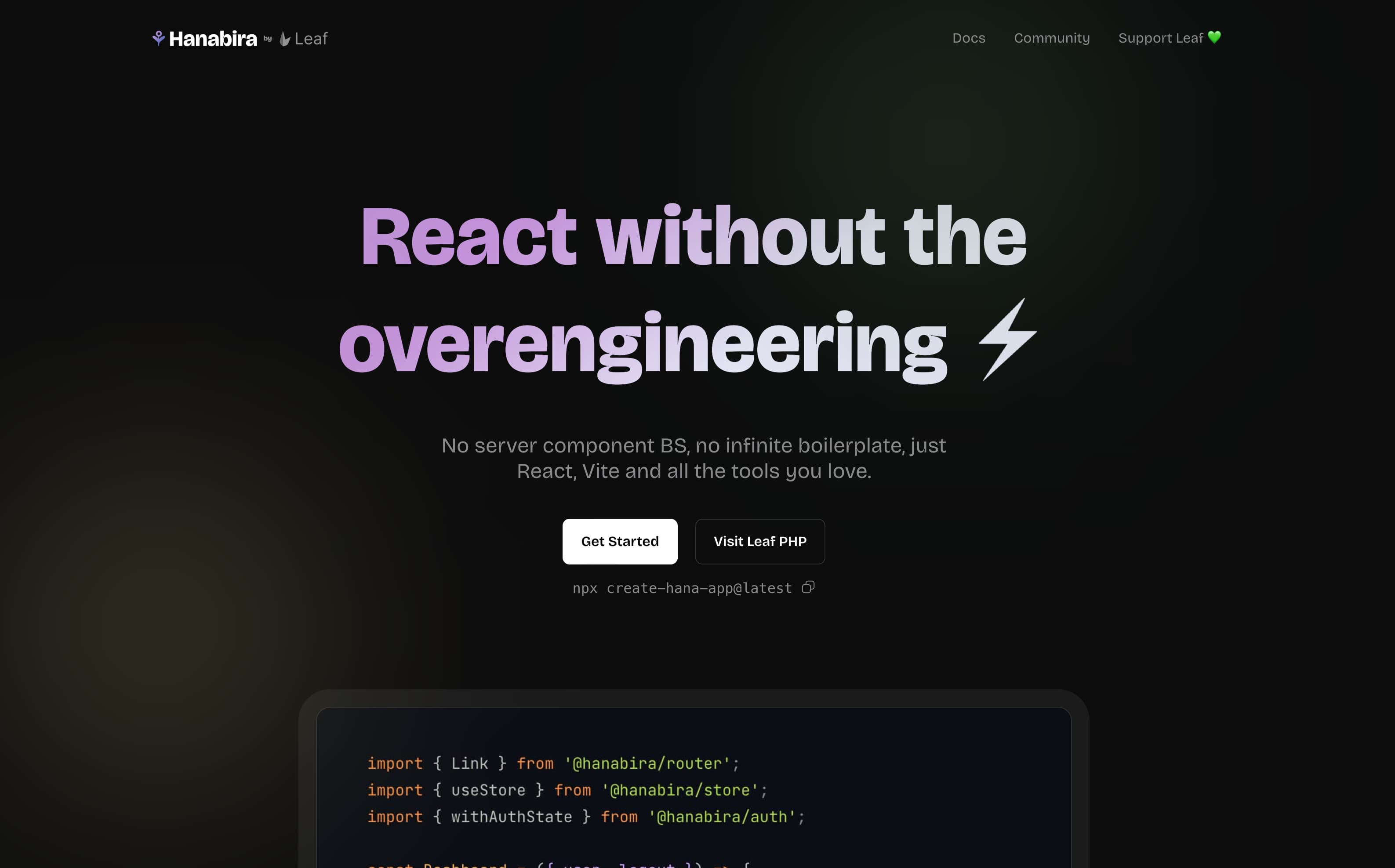 Hana JS documentation and homepage redesign